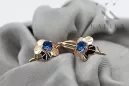 Zafiro Oro rosa antiguo original de 14k Pendientes Estilo vintage vec028r