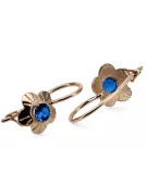 Zafiro Oro rosa antiguo original de 14k Pendientes Estilo vintage vec028r