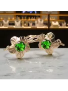 Винтидж бижута Обеци Смарагд Оригинално ретро 14k розово злато vec028r
