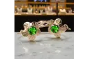 Vintage Jewlery Earrings Emerald Original Vintage 14K Rose Gold vec028r