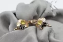 Originalus 14k rožinio aukso vintage Geltonasis peridotas Auskarai Vintažiniai amatai vec028r
