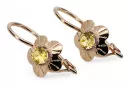 Originalus 14k rožinio aukso vintage Geltonasis peridotas Auskarai Vintažiniai amatai vec028r