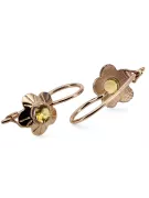 Original Vintage 14K Rose Gold Yellow Peridot Earrings Vintage Jewlery vec028r