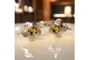 Estilo vintage Pendientes Peridoto amarillo Oro rosa antiguo original de 14k vec028r
