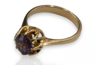 Ruso Soviet rosa 14k 585 oro Alejandrita Rubí Esmeralda Zafiro Zirc anillo vrc131