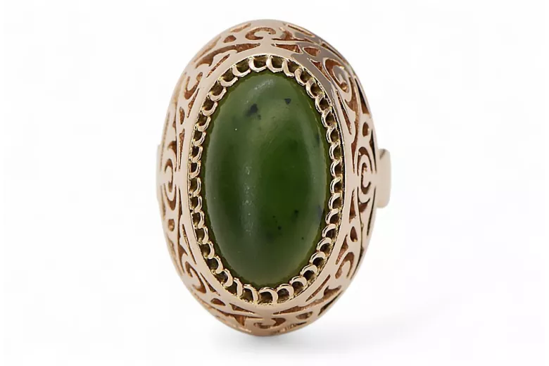 Rose russe rose soviétique rouge 585 583 or amber ring vrab004