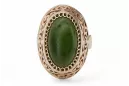 Rose russe rose soviétique rouge 585 583 or amber ring vrab004