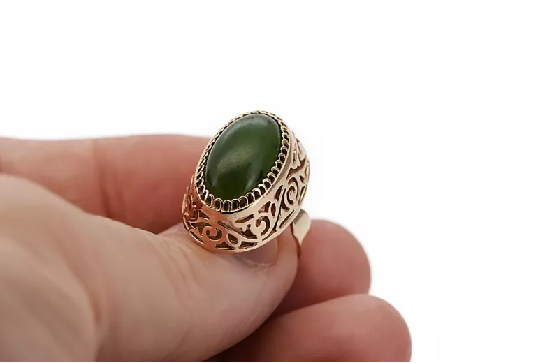 Rose russe rose soviétique rouge 585 583 or amber ring vrab004