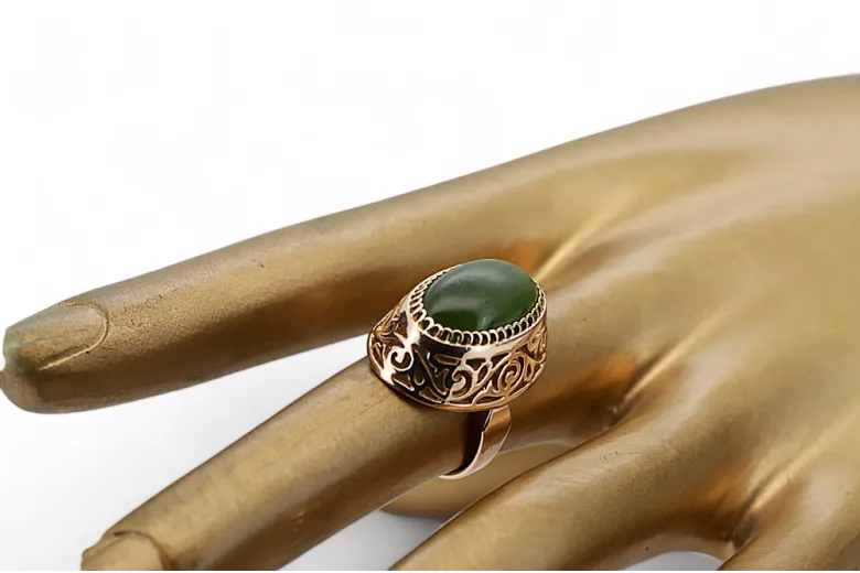 Rose russe rose soviétique rouge 585 583 or amber ring vrab004