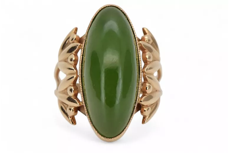 Rose russe rose soviétique rouge 585 583 or amber ring vrab004