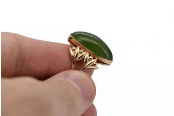 Rose russe rose soviétique rouge 585 583 or amber ring vrab004