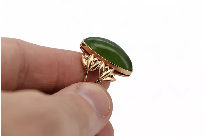 Rose russe rose soviétique rouge 585 583 or amber ring vrab004
