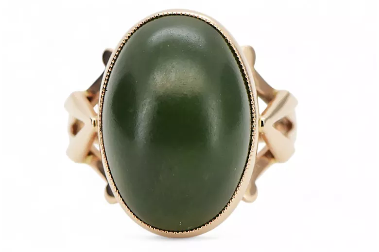 Rose russe rose soviétique rouge 585 583 or amber ring vrab004