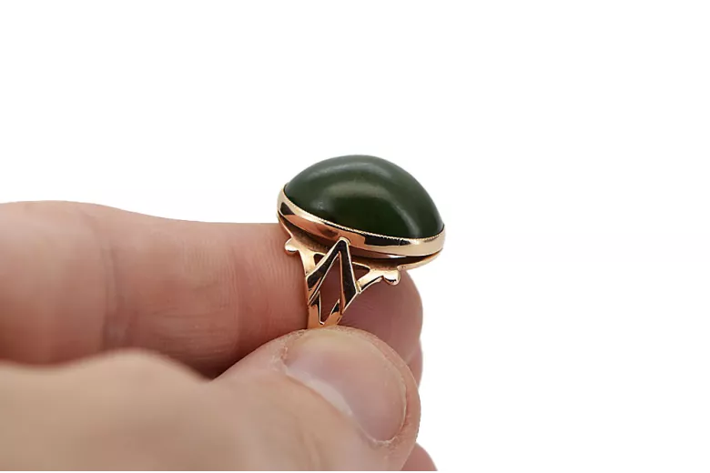 Rose russe rose soviétique rouge 585 583 or amber ring vrab004