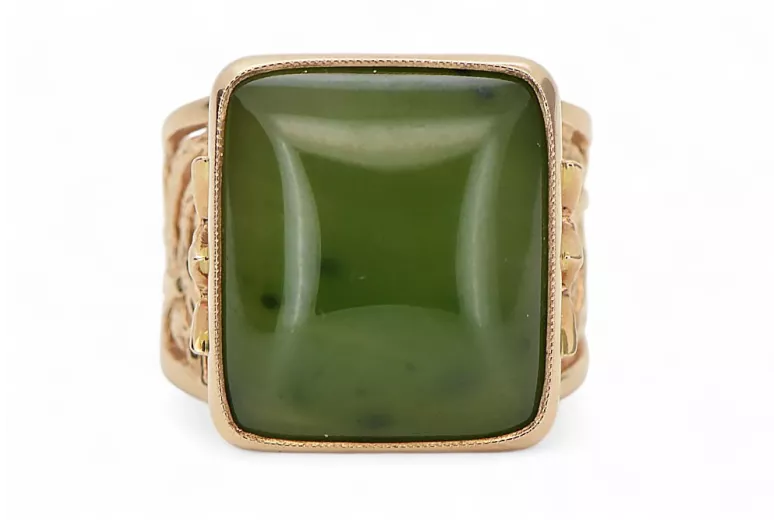 Rose russe rose soviétique rouge 585 583 or amber ring vrab004