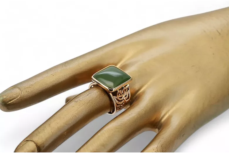 Russian rose Soviet pink USSR red 585 583 gold amber ring vrab004