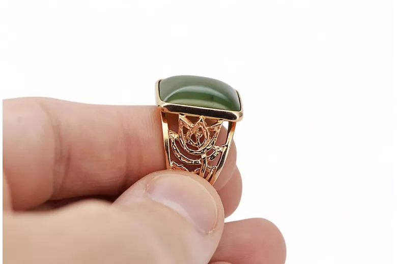 Russische Rose Sowjetrosa UdSSR rot 585 583 gold amber ring vrab004
