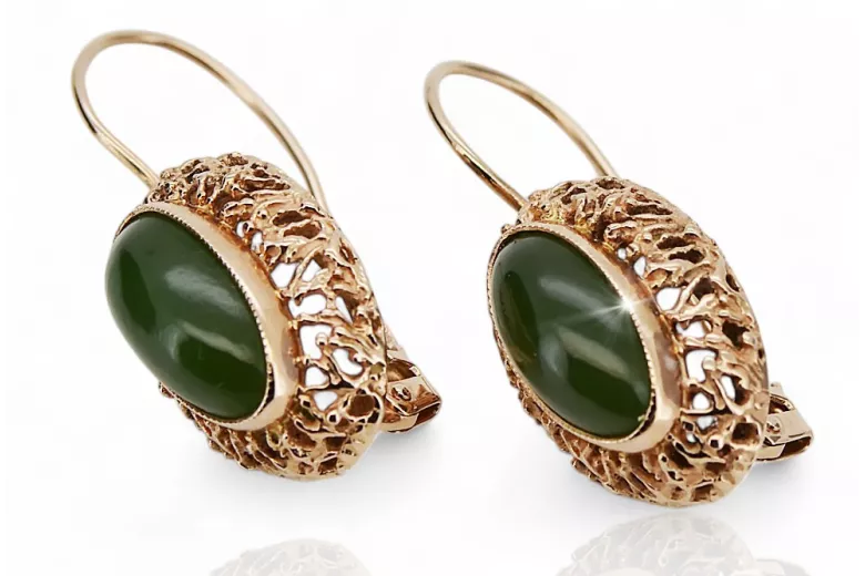 Russian rose Soviet gold vintage antique Amber earrings