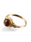 Russian rose Soviet pink USSR red 585 583 gold amber ring vrab044