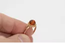 Russian rose Soviet pink USSR red 585 583 gold amber ring vrab044