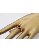 Russian rose Soviet pink USSR red 585 583 gold amber ring vrab044