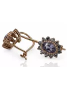 Rose pink 14 gold 585 Alexandrite earrings cec026r Russian Soviet Vintage style
