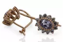 Rose pink 14 gold 585 Alexandrite earrings cec026r Russian Soviet Vintage style