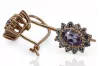 Rose pink 14 gold 585 Alexandrite earrings cec026r Russian Soviet Vintage style