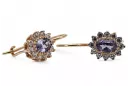 Rose pink 14 gold 585 Alexandrite earrings cec026r Russian Soviet Vintage style