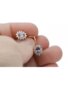 Rose pink 14 gold 585 Alexandrite earrings cec026r Russian Soviet Vintage style