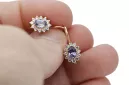 Rose pink 14 gold 585 Alexandrite earrings cec026r Russian Soviet Vintage style
