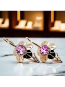 Originales Vintage-Roségold aus 14 Karat Amethyst Ohrringe Vintage vec028r