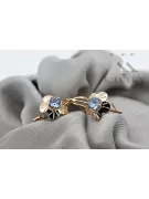 Earrings Aquamarine Original Vintage 14K Rose Gold Vintage Jewlery vec028r