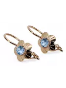 Pendientes Vintage Aguamarina Oro rosa antiguo original de 14k vec028r