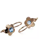 Earrings Aquamarine Original Vintage 14K Rose Gold Vintage Jewlery vec028r
