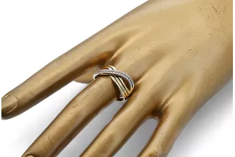 Российская советская роза розовый 14k 585 золотая старинное кольцо VRN001