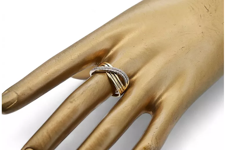 Rose soviétique russe rose 14k 585 bague vintage en or vrn001