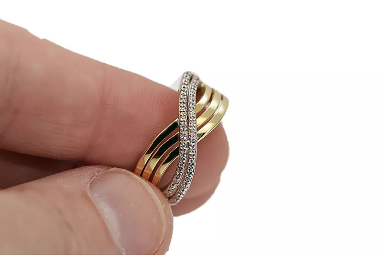 Russian Soviet rose pink 14k 585 gold Vintage ring vrn001