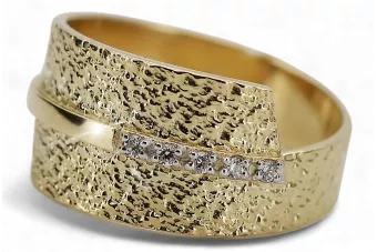 Bague pour femme en or jaune 14k 585 avec zircon Fantazy crc014yw