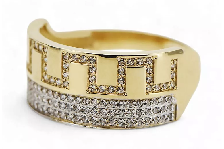 Russischer sowjetischer rosafarbener 14-karätiger 585-Gold-Vintage-Ring vrn001
