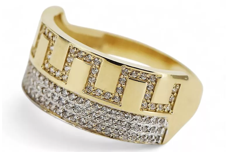Russischer sowjetischer rosafarbener 14-karätiger 585-Gold-Vintage-Ring vrn001