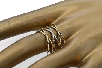 Ruso soviético rosa rosa 14k 585 oro Vintage anillo vrn001