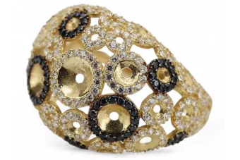 Russischer sowjetischer rosafarbener 14-karätiger 585-Gold-Vintage-Ring vrn001