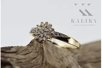 Российская советская роза розовый 14k 585 золотая старинное кольцо VRN001