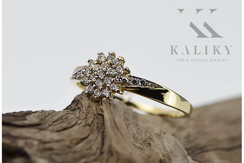 Російська рада Рожева рожева 14k 585 золота старовинне кільце Vrn001