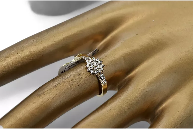 Ruso soviético rosa rosa 14k 585 oro Vintage anillo vrn001