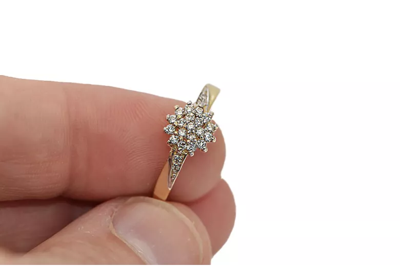 Російська рада Рожева рожева 14k 585 золота старовинне кільце Vrn001