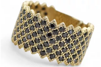 Жълто 14k 585 злато фантастичен циркон дама пръстен CRC017Y