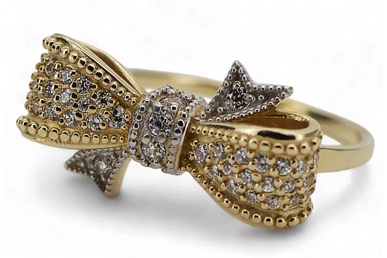 Russischer sowjetischer rosafarbener 14-karätiger 585-Gold-Vintage-Ring vrn001