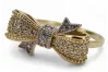 Yellow 14k 585 gold Fantazy zircon lady bow ring crc018yw